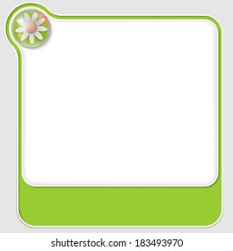 green vector text boxes with flower