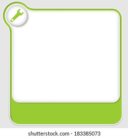 green vector text boxes with spanner