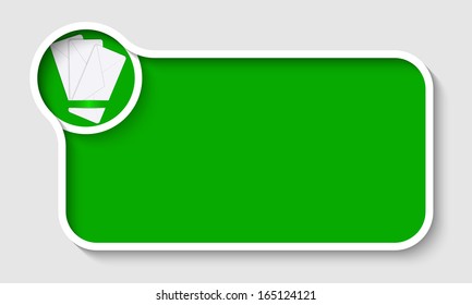 green vector text frame and envelope