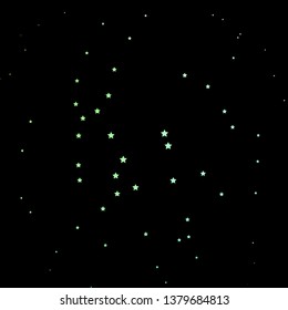 Green vector texture with beautiful stars. Modern geometric abstract illustration with stars. Pattern for new year ad, booklets.