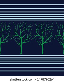 green vector tree pattern on border background