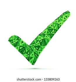 Green vector triangles check mark