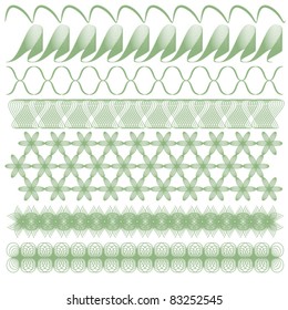 Green vector trim or border collection