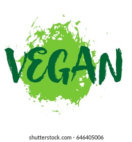 Green Vector Vegan. For logo, healthy food illustrations, restaurant, badges, tags, cafe, packaging. Vegan icons.