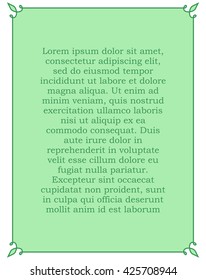 Green vector vintage line border frame plaque