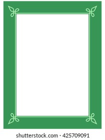 Green vector vintage line border frame plaque