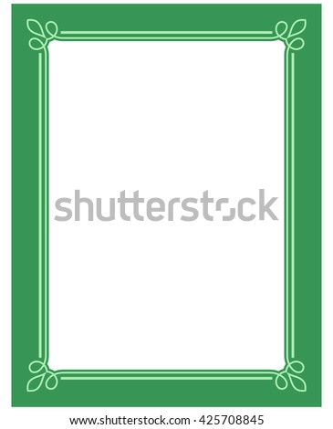 Green vector vintage line border frame plaque