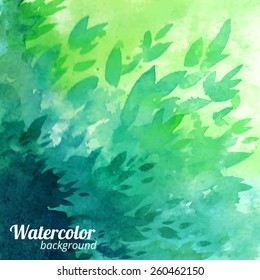 Green vector watercolor background