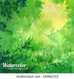 Green vector watercolor background