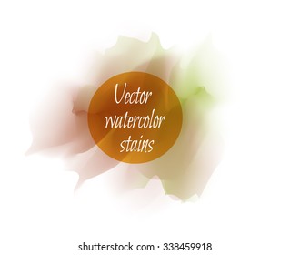 Green vector watercolor stains.