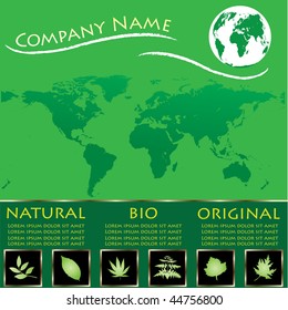 Green vector web site design - template with globe