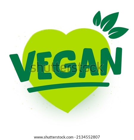Green Vegan Heart Concept With Leafs