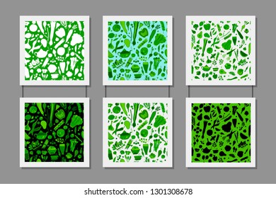 Green vegetables, detox. Seamless pattern design