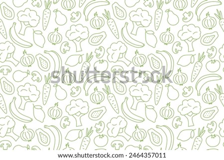 green vegetables and fruits seamless pattern; great for packaging for organic food products, decorative elements on kitchenware  - vector illustration