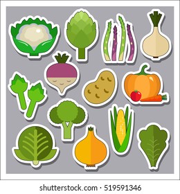 Green Vegetables Icons Set