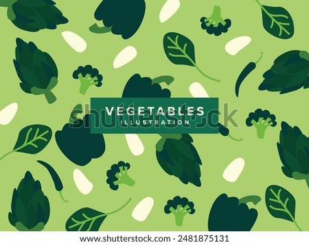 Green Vegetables Simple Flat Illustration