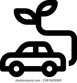 Green Vehicle, Green Car Outline Icon