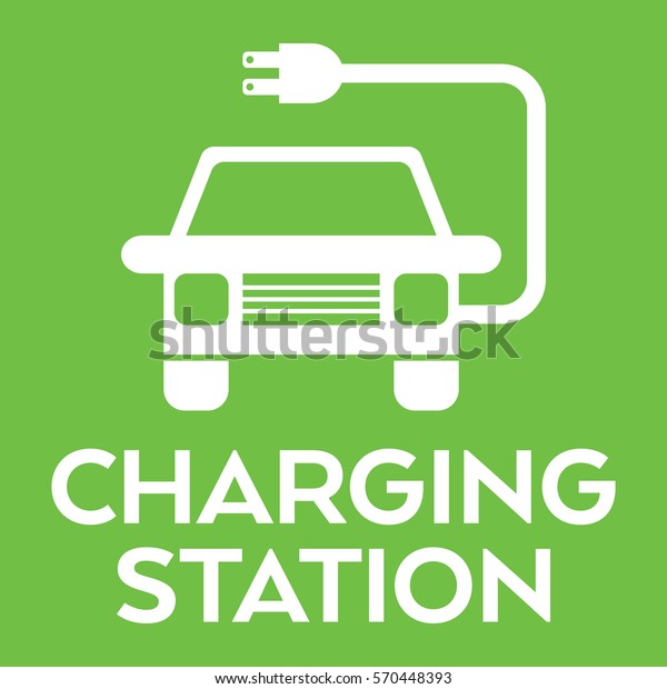 Green Vehicle Charging Station Sign Vector Stock Vector (Royalty Free ...