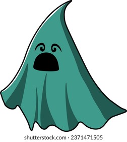Green veil ghost face numb cute cartoon
