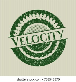 Green Velocity distressed grunge seal