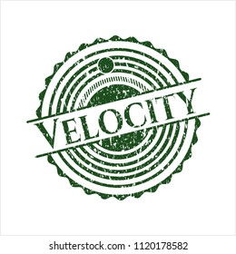 Green Velocity distressed rubber seal with grunge texture