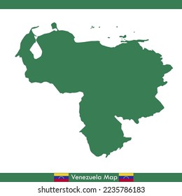 Green Venezuela country map vector with national flag