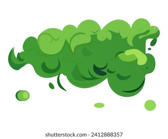 Green venom of set. The vibrant green hues in this design give the venomous smoke an almost otherworldly appearance, like a creature from a sci-fi nightmare. Vector illustration.