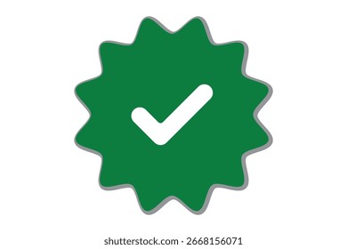 Conjunto de iconos de insignias de marca de verificación verificada verde: Aprobación, certificación, diseño de símbolos de validación. Marca de graduación verde aprobada. Marque los símbolos del icono. Símbolo para ordenador de Sitio web y móvil.