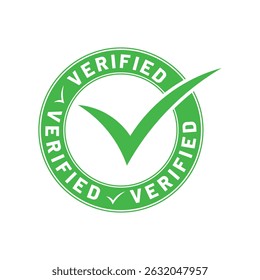 Sello de marca de verificación verificado verde Insignia de Aprobación de garantía Auténtica Símbolo confiable para la marca comercial