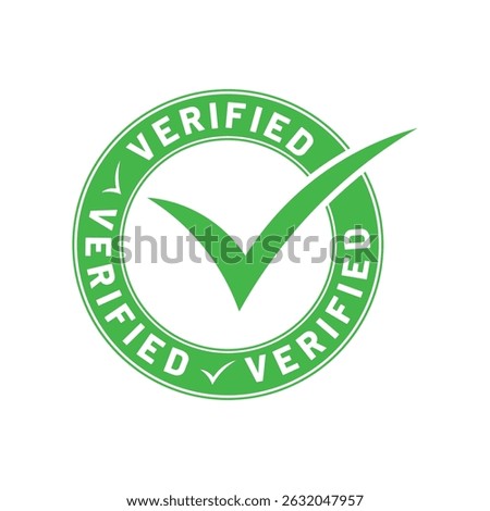 Green Verified Checkmark Seal Authentic Guarantee Approval Badge Trustworthy Symbol for Business Branding