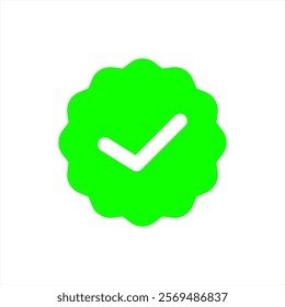Green verified tick or valid seal vector icon in flat style design for website design or app. Payment is done tick icon. Vector illustration