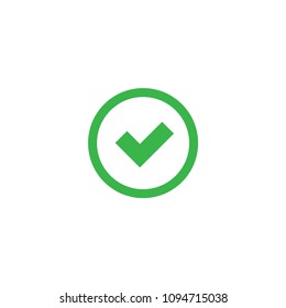 Green verify, check sign vector icon.