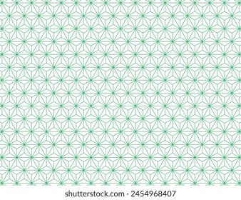 Green Version of Hemp Leaf Pattern Illustration