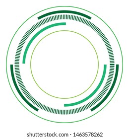 Green version - Random circles with dashed lines, Randomness, circular concept
