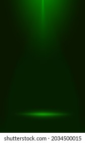 Green vertical background. Scattered light from top to bottom and flare. Mock up for your design