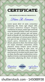Green vertical certificate template