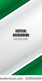 Verdes historias verticales de diseño de fondo de vector