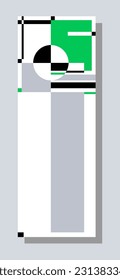 Сhrome green vertical web banner templates. Avantgarde graphic style set. Vector illustration