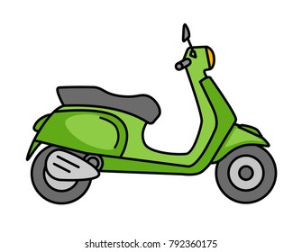 Green vespa simple colored icon. 