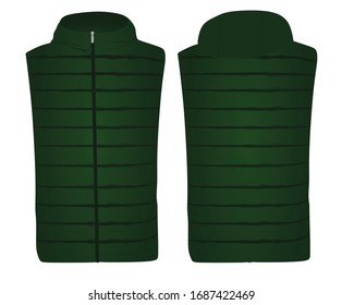 Green vest with cap. vector illustration
