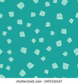 Green Veterinary clinic symbol icon isolated seamless pattern on green background. Сat veterinary care. Pet First Aid sign.  Vector Illustration