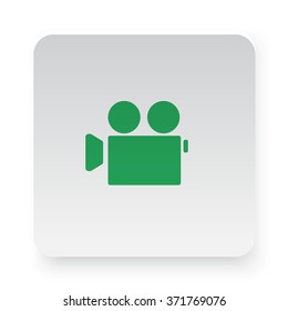 Green Video Camera icon on white app button