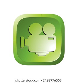 green video camera vector icon