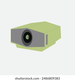 Projektor aus grünem Video auf weißem Hintergrund