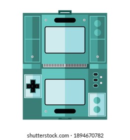 green videogame console design, play leisure and gaming theme Vector illustration