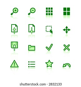 iconos de visualización verde