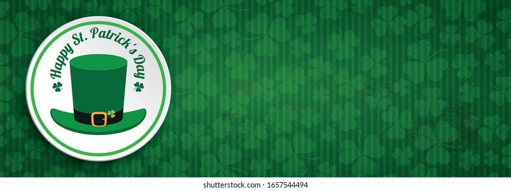 Green vintage banner for St Patricks Day. Eps 10 vector file.