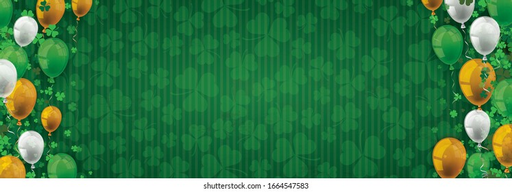 Green vintage banner for St Patricks Day. Eps 10 vector file.