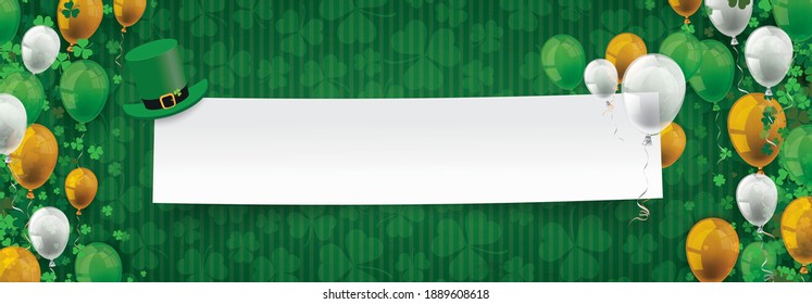 Green vintage banner for St Patricks Day. Eps 10 vector file.