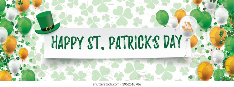 Green vintage banner for St Patricks Day. Eps 10 vector file.
